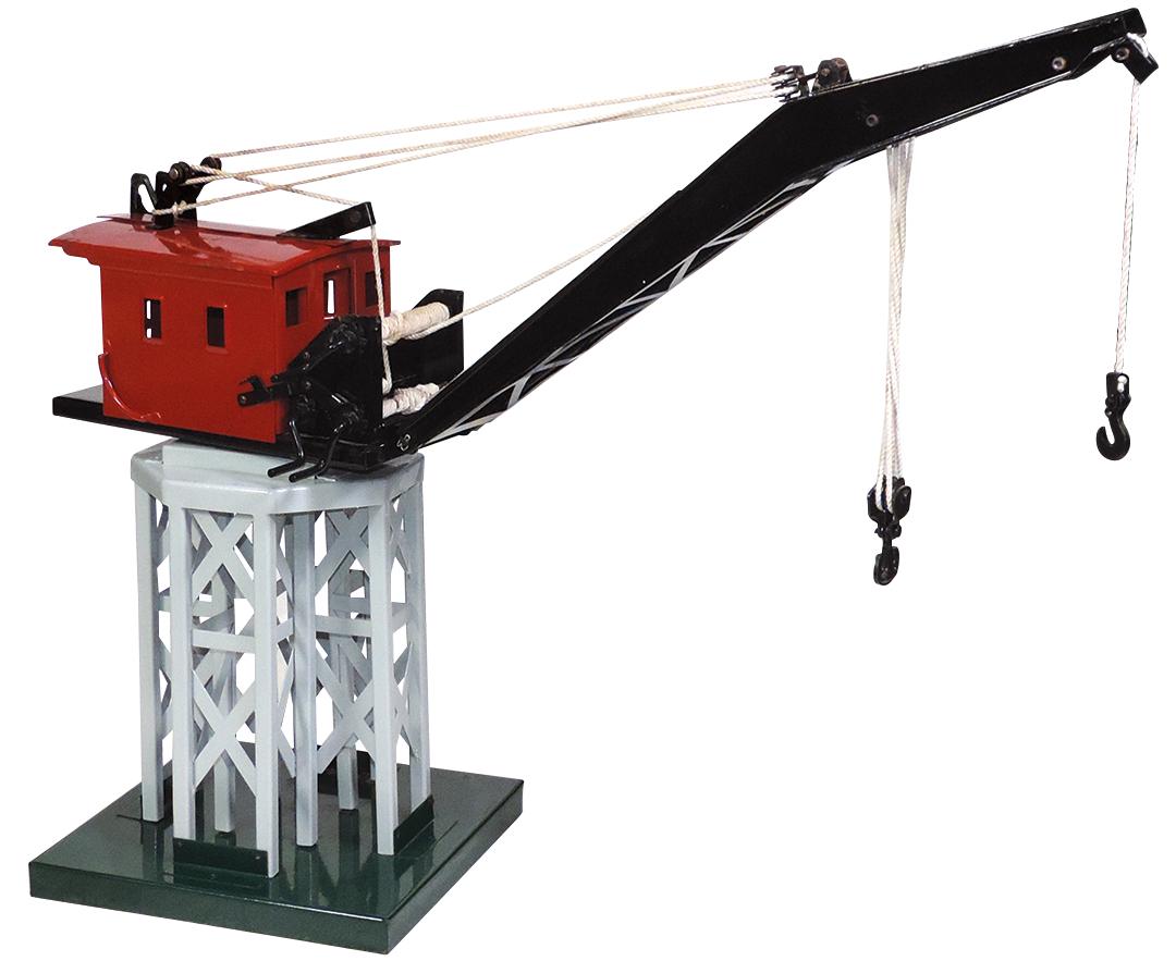 Toy Crane, Buddy L Stationary Wrecking Crane, pressed: Toy Crane, Buddy L Stationary Wrecking Crane, pressed steel, working rotating boom w/2 lifting hooks, mfgd by T-Reproductions, VG cond w/some wear, 26"H x 30"W as illustrated.