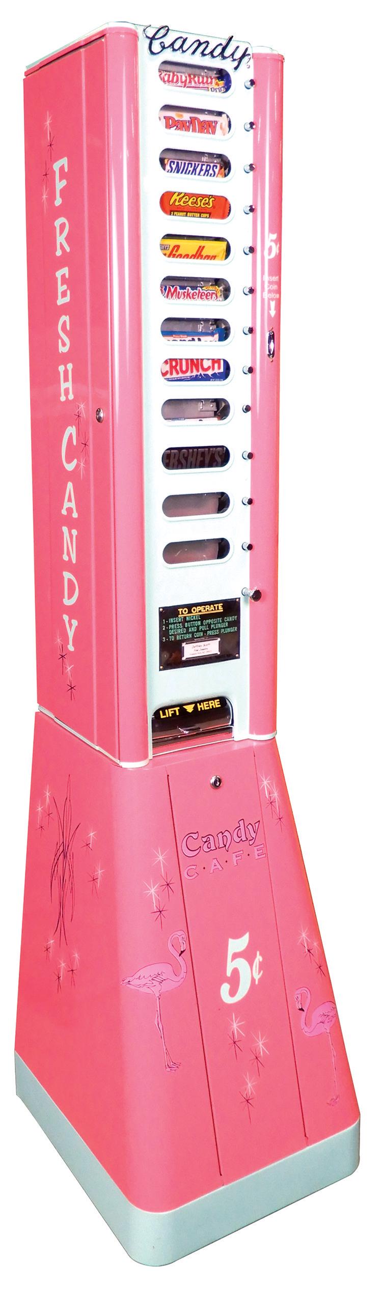 Coin-Operated Vending Machine, Candy CafÃ©, mfgd by: Coin-Operated Vending Machine, Candy CafÃ©, mfgd by Arthur DuGrenier, Inc.-Haverhill, Mass, 5 Cent w/12 selections, c.1950s, beautifully restored & in Exc working cond, 72"H x 18"W x 18"D.