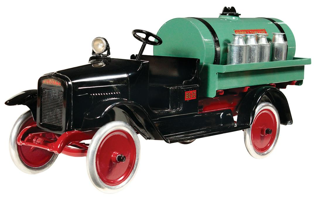 Toy Truck, Buddy L Tanker Line Street Sprinkler Model: Toy Truck, Buddy L Tanker Line Street Sprinkler Model #206-B, pressed steel w/water tank, searchlight & pump, mfgd by Moline Pressed Steel Co., c.1927, Exc cond w/older prof restoration by "New Era Qu