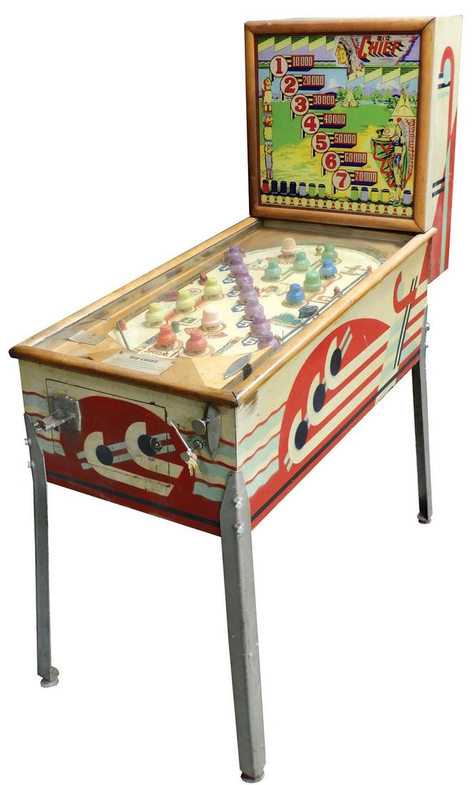 CoinOperated Pinball Machine, Genco Big Chief, 1 Cent, May 15, 2021 Rich Penn Auctions in IA