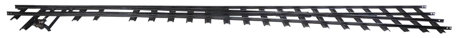 Toy train, Buddy L Track Switch, pressed steel, mfgd by: Toy train, Buddy L Track Switch, pressed steel, mfgd by Moline Pressed Steel Co., c.1930, VG cond repainted finish w/some pitting, 81"L x 13.5"W.
