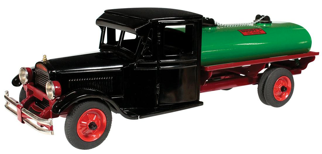 Toy Truck, Buddy L Jr. Oil Truck Type 1 Model #2003,: Toy Truck, Buddy L Jr. Oil Truck Type 1 Model #2003, Rarest of the Junior series, w/operating doors, pressed steel, mfgd by Moline Pressed Steel Co., c.1930-32, Exc+ prof restored cond, 23.5"L.