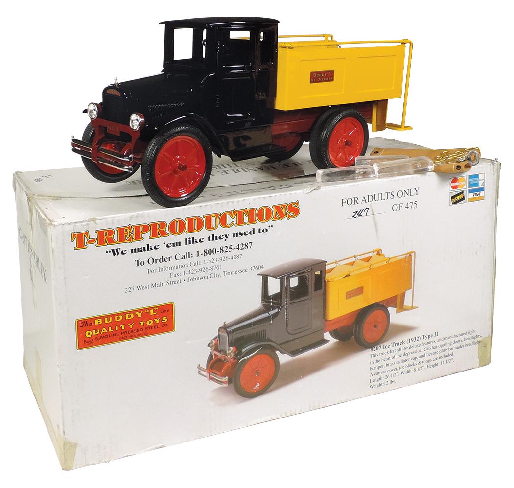 Toy Truck, Buddy L Ice Truck Model #2-207, pressed: Toy Truck, Buddy L Ice Truck Model #2-207, pressed steel, Limited Ed #247/475, mfgd by T-Reproductions, Mint cond in orig box, 15"H x 32"L x 14"D.