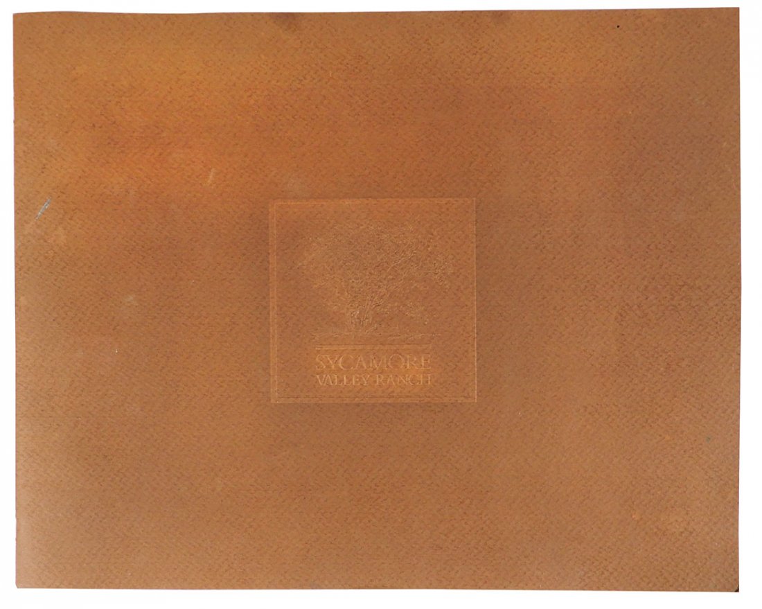 Michael Jackson, Pre-Neverland "Sycamore Valley Ranch": Michael Jackson, Scarce Pre-Neverland "Sycamore Valley Ranch" Sales Booklet, circa 1985, 48pg embossed brown softcover, An extravagant publication fully illustrated in color with aerial views, panoram