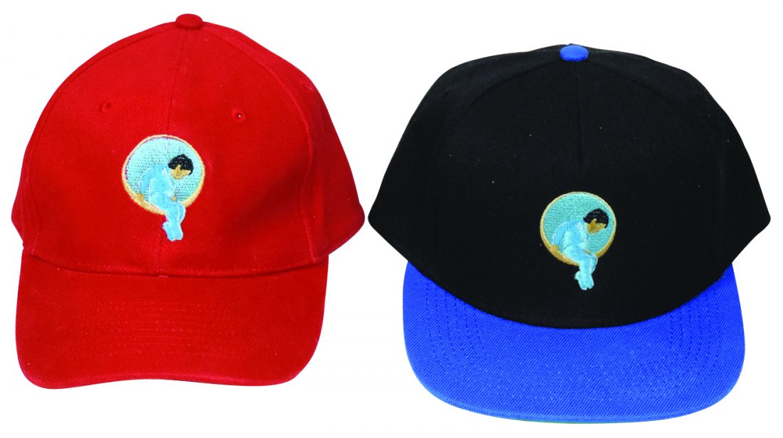 Michael Jackson Neverland Valley Memorabilia (2),: Michael Jackson Neverland Valley Memorabilia (2), Ball caps w/embroidered logo on obverse and "Neverland Valley" on reverse, one red twill, other in black & blue twill, both in "like new" never worn c