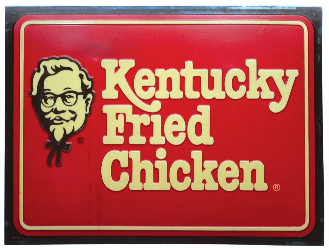 Advertising Kentucky Fried Chicken Sign, large embossed (1 of 1)