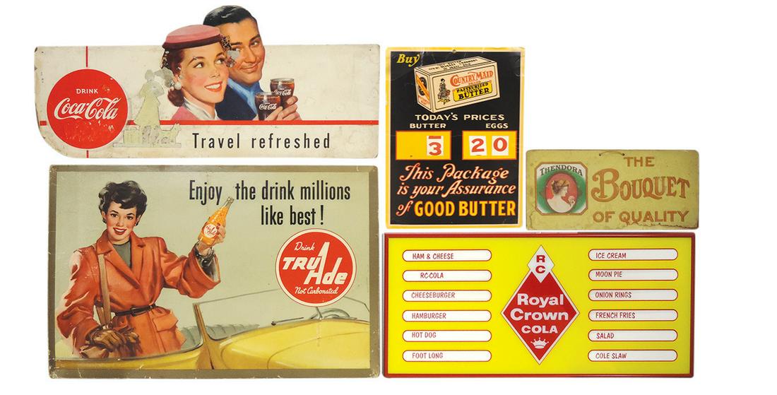 Soda Fountain Signs (5), Tru Ade cdbd litho of young (1 of 2)