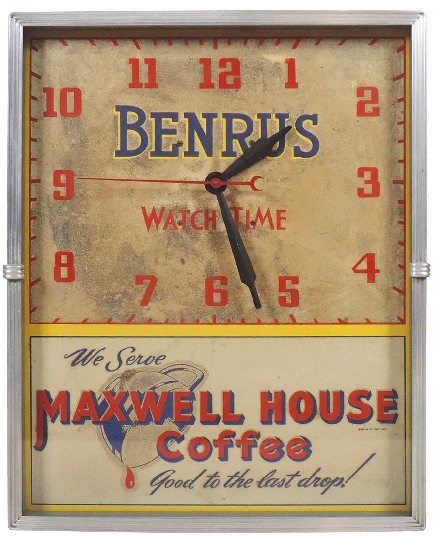 Coffee Shop Clock, We Serve Maxwell House Coffee, mfgd (1 of 1)