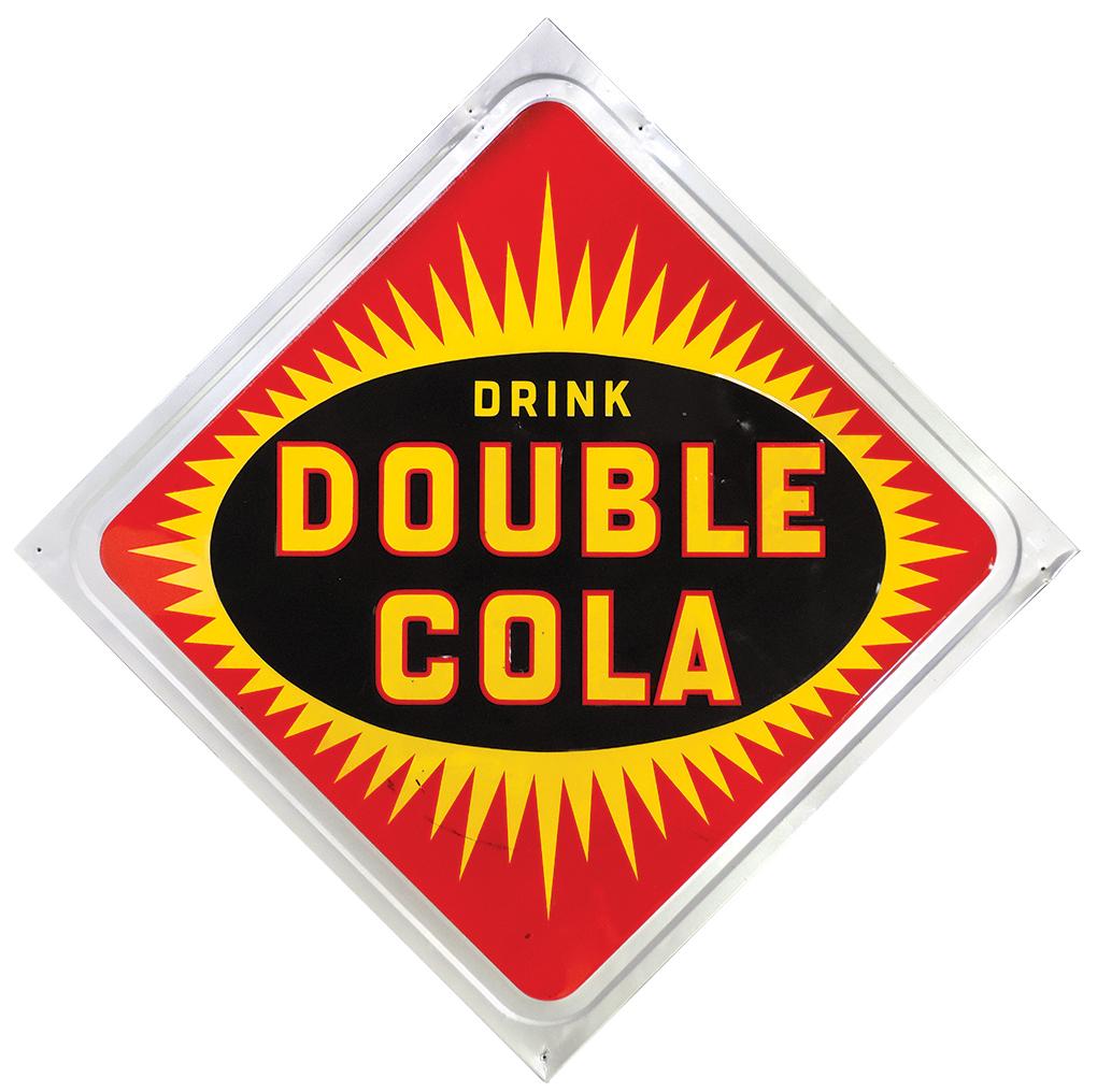 Soda Fountain Sign, Drink Double Cola, embossed tin (1 of 1)