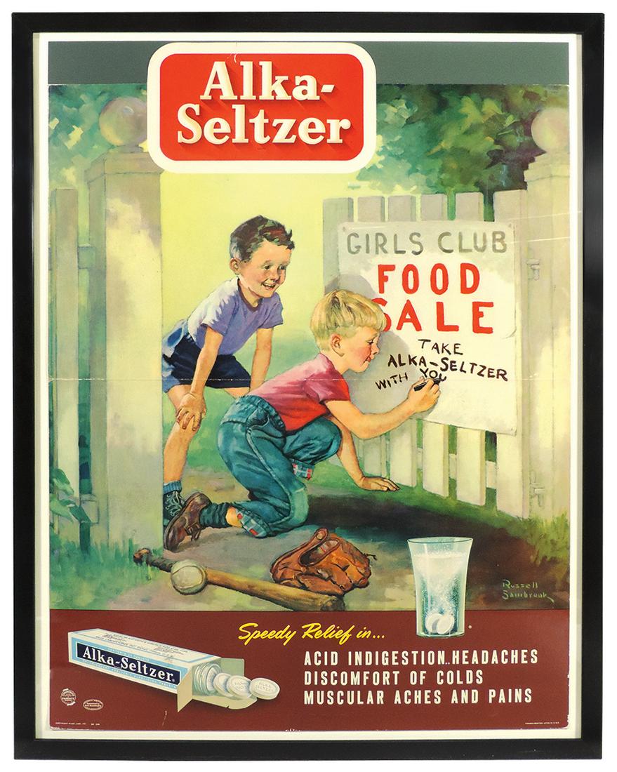 Drug Store Sign, Alka-Seltzer "Girls Club", litho on (1 of 1)