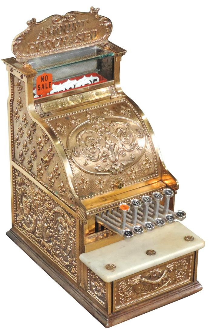 Cash Register, Scarce National Model 5, cast red brass (1 of 1)