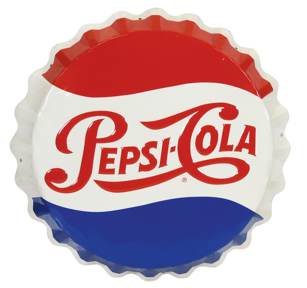 Pepsi-Cola Sign, embossed diecut bottle cap, mfgd by (1 of 1)