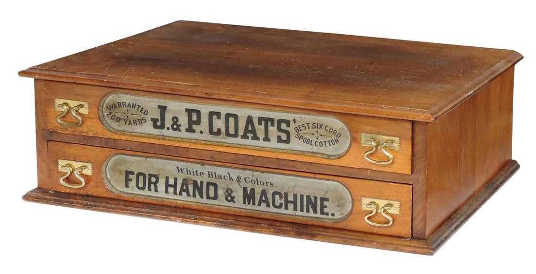 Country Store Spool Cabinet, J. & P. Coats' walnut (1 of 1)