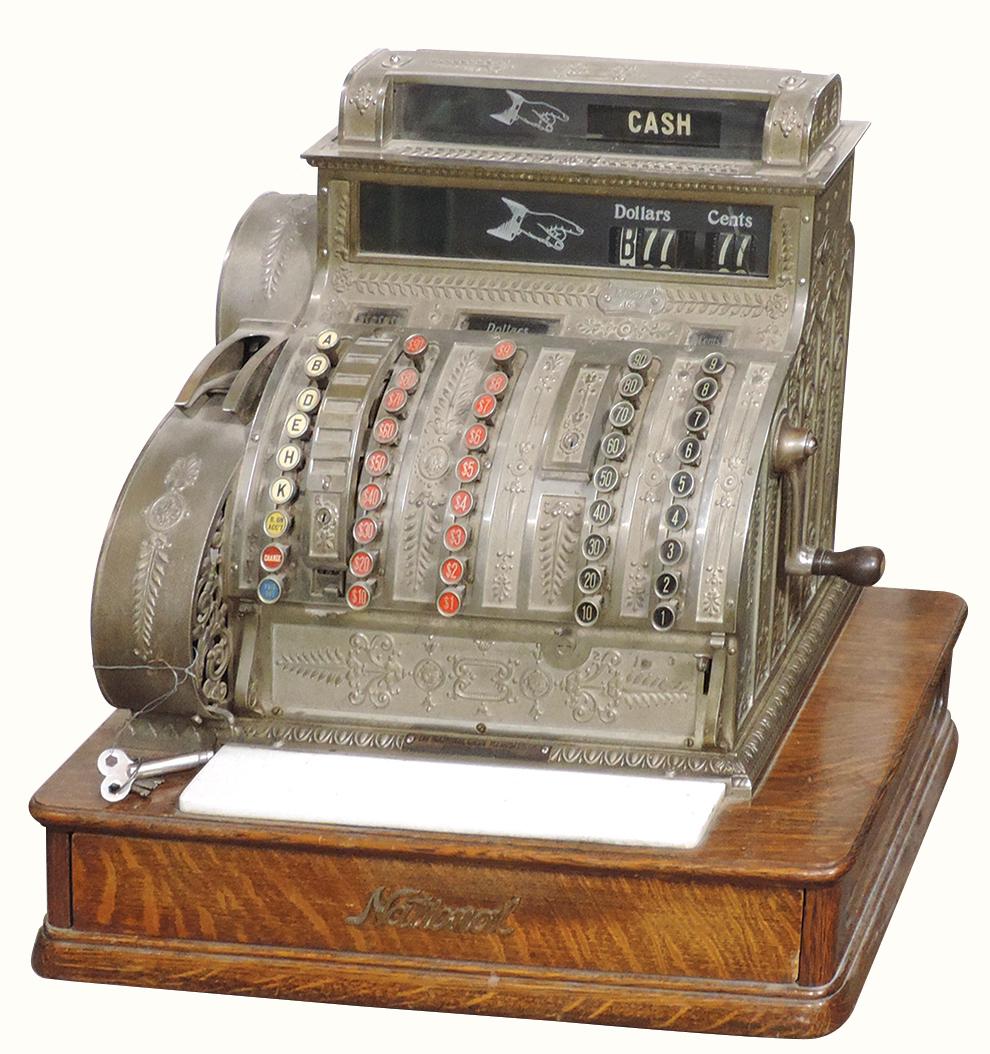 Cash Register, National Model 452, ornate cast brass (1 of 2)