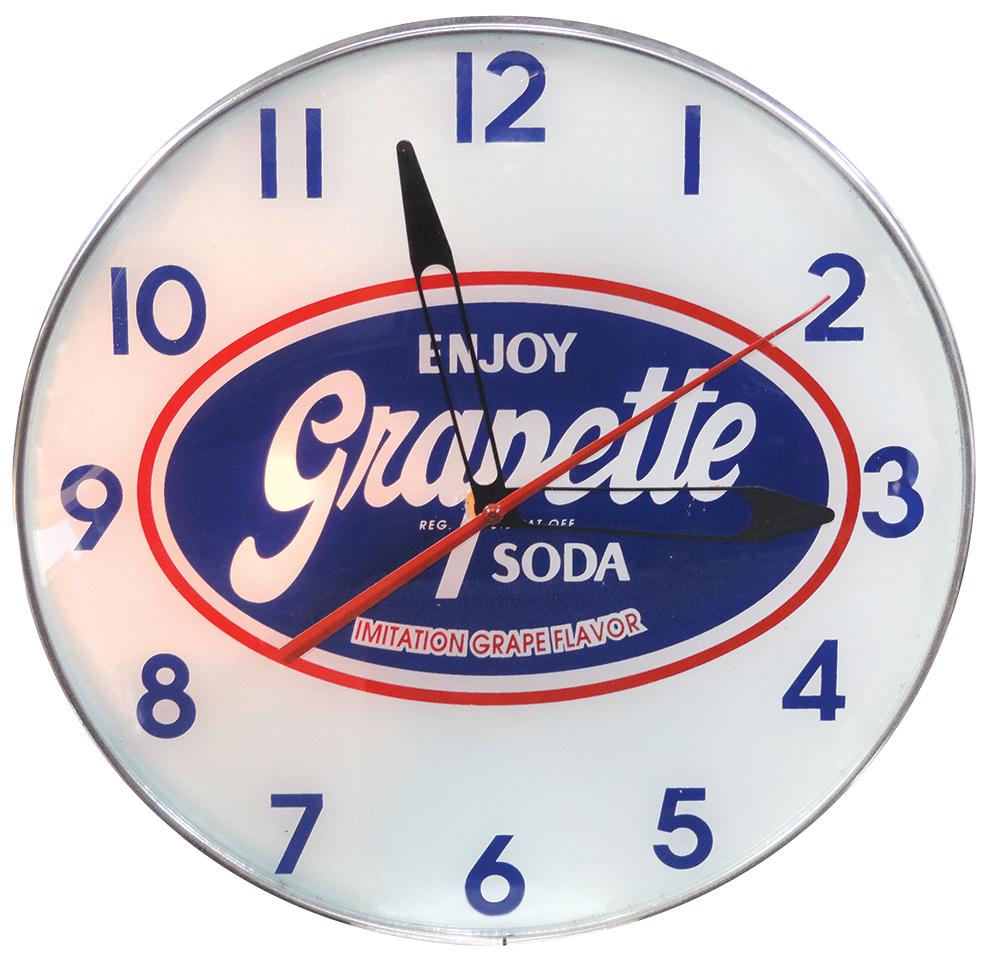 Soda Fountain Grapette Clock, "Enjoy Grapette", lightup (1 of 1)