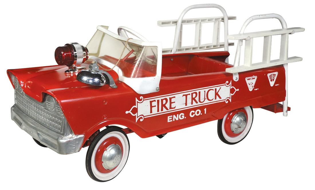 Child's Pedal Fire Truck, pressed steel, mfgd by (1 of 1)