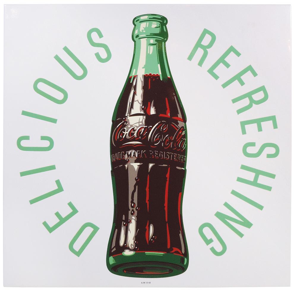 Coca-Cola Sign, "Delicious-Refreshing", porcelain (1 of 1)