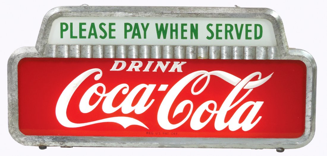 Coca-Cola Counter Sign, "Please Pay When Served" (1 of 1)