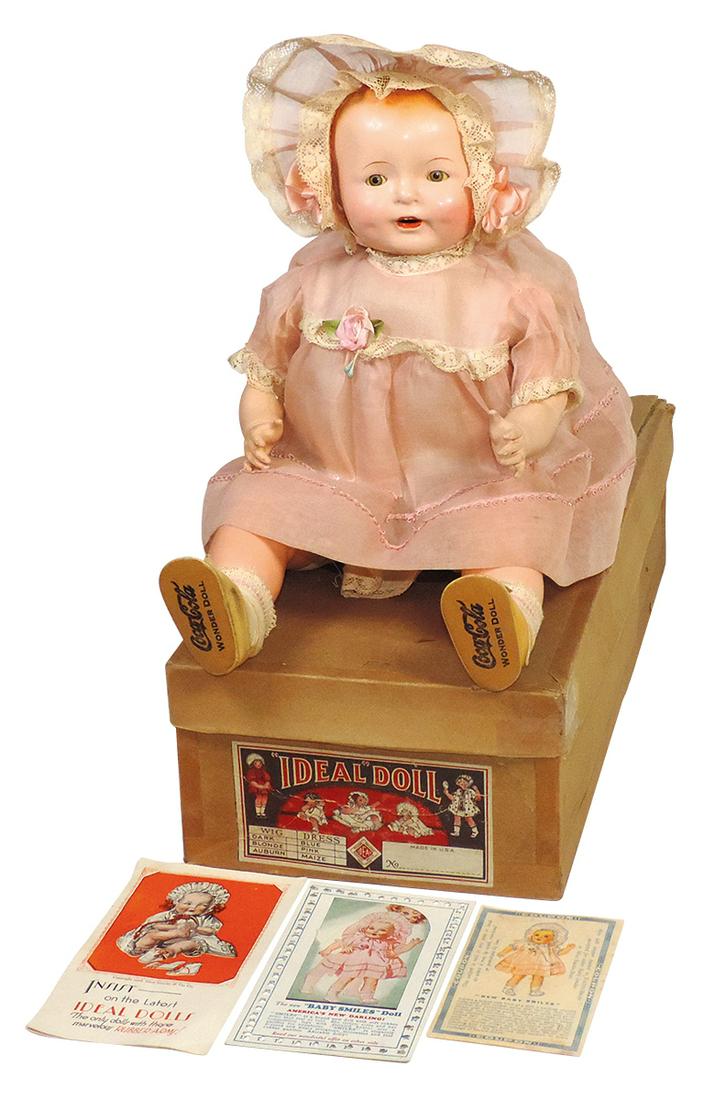 Coca-Cola Doll, Very Rare Ideal "Wonder Doll" in orig (1 of 2)
