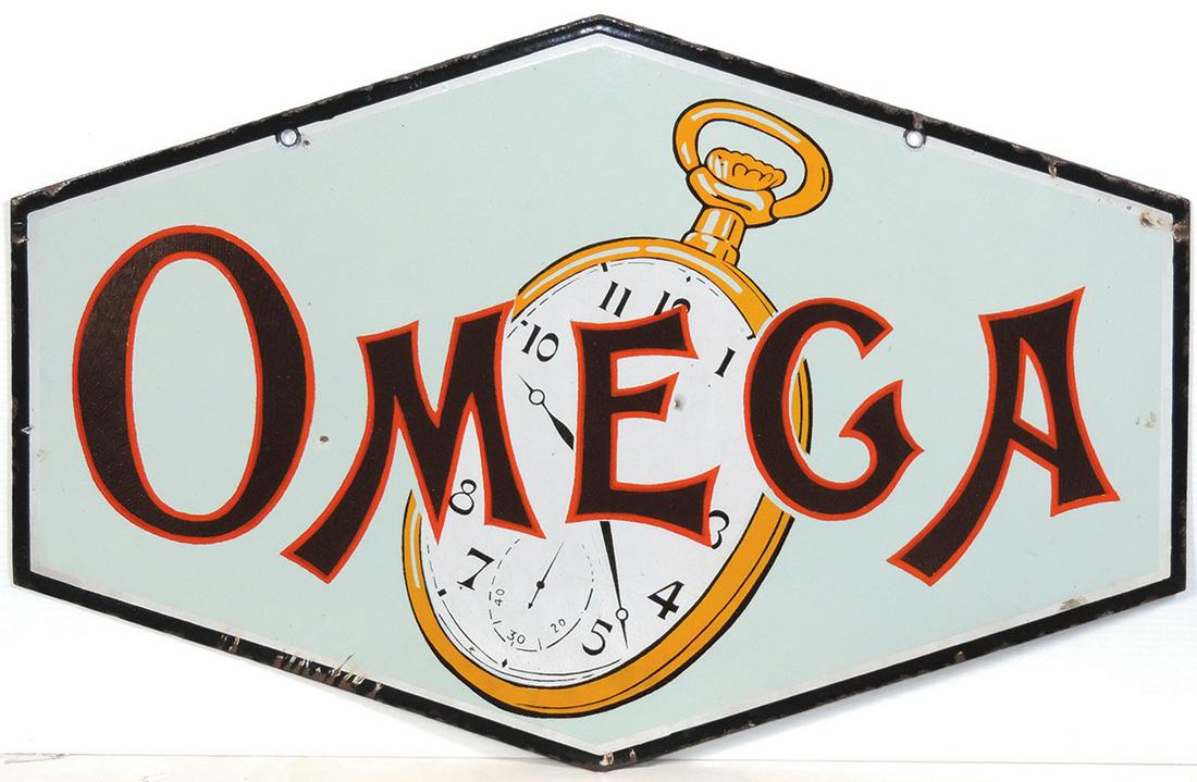 Jewelry Store Sign, Omega Watches, porcelain (1 of 1)