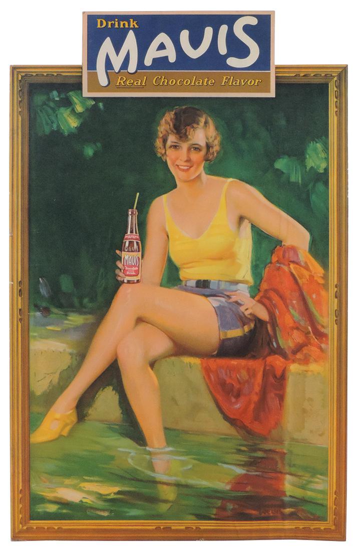 Soda Fountain Sign, Drink Mavis Real Chocolate Flavor, (1 of 1)