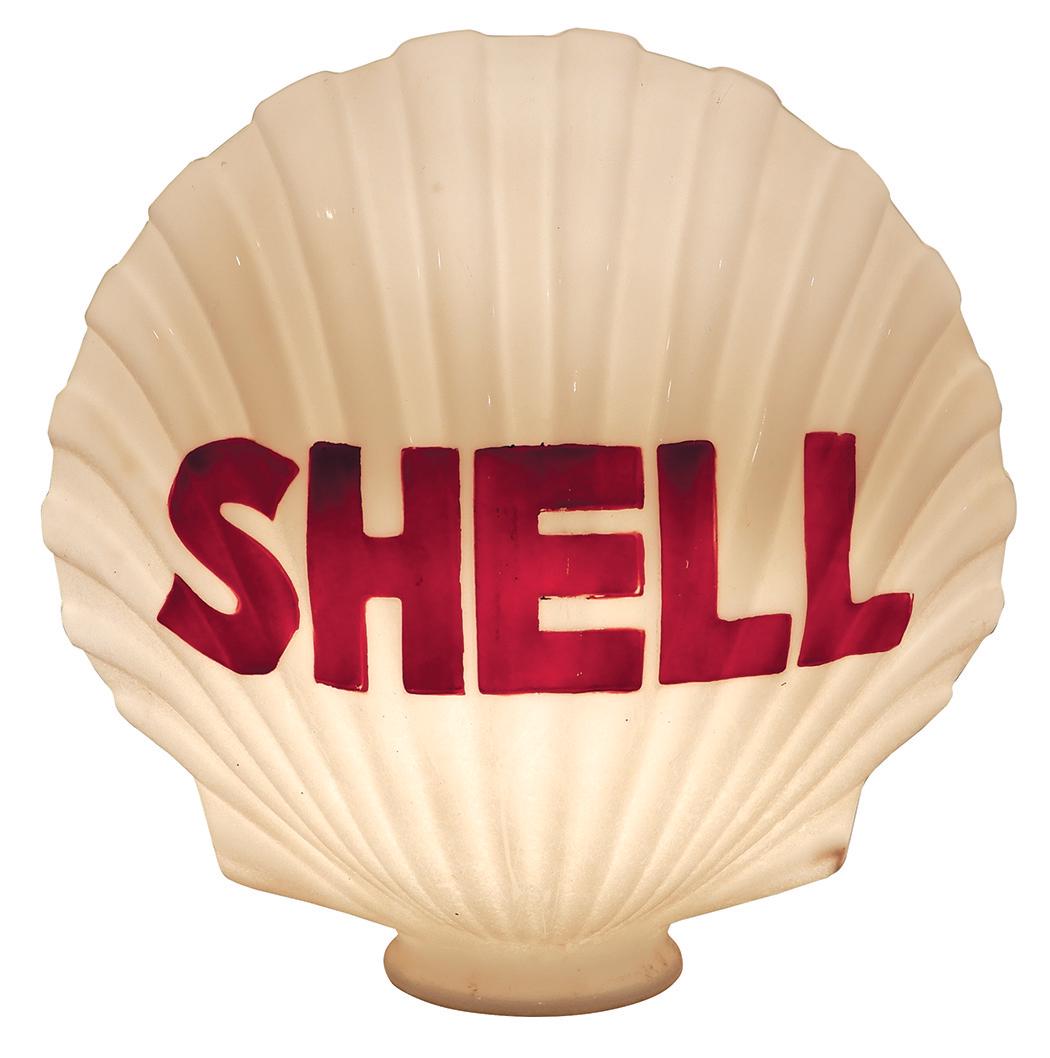 Gasoline Globe, Shell, one piece molded milk glass, (1 of 1)