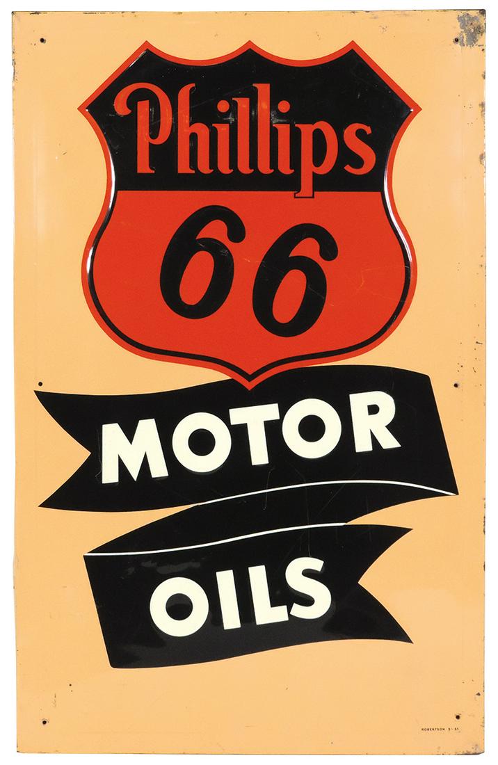 Petroliana Sign, Phillips 66 Motor Oils, self-framed (1 of 1)