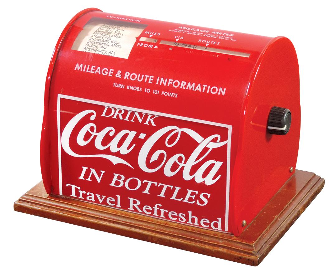 Coca-Cola Mileage Table, plastic, c.1950s, gives (1 of 2)