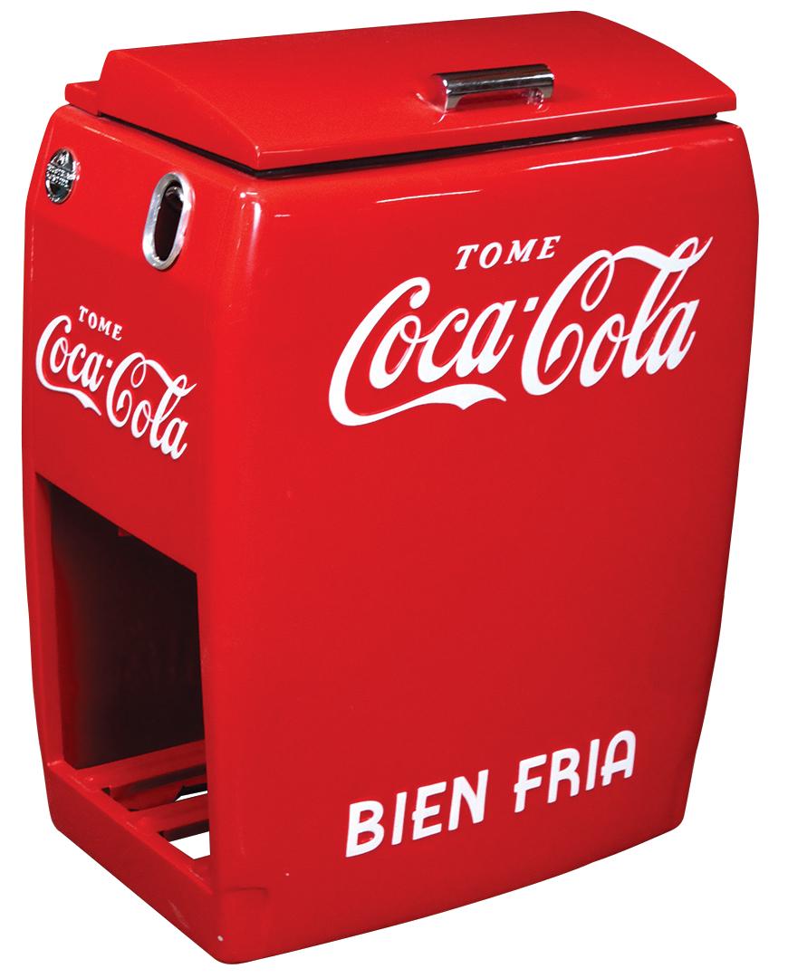 Coca-Cola Ice Cooler , "Bien Fria", embossed steel for (1 of 2)