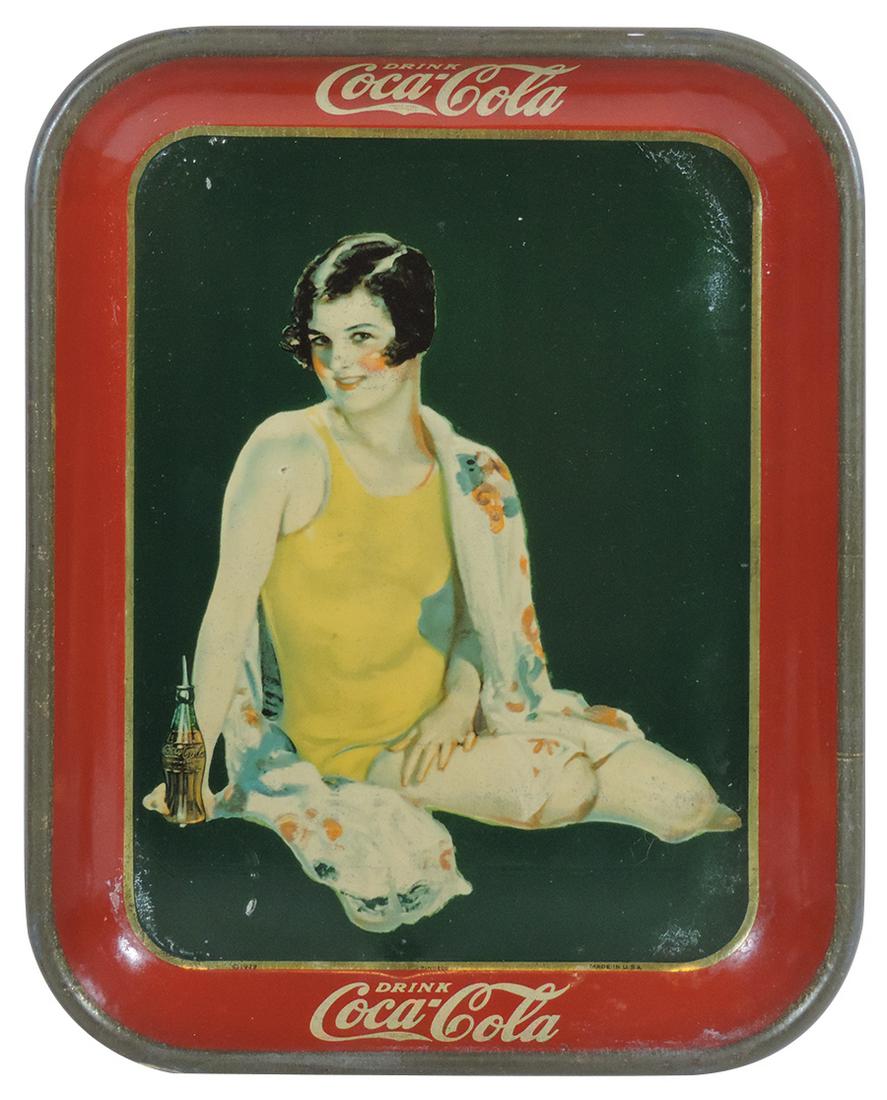 Coca-Cola Serving Tray, Swimsuit Girl, c.1939 Bottle (1 of 1)