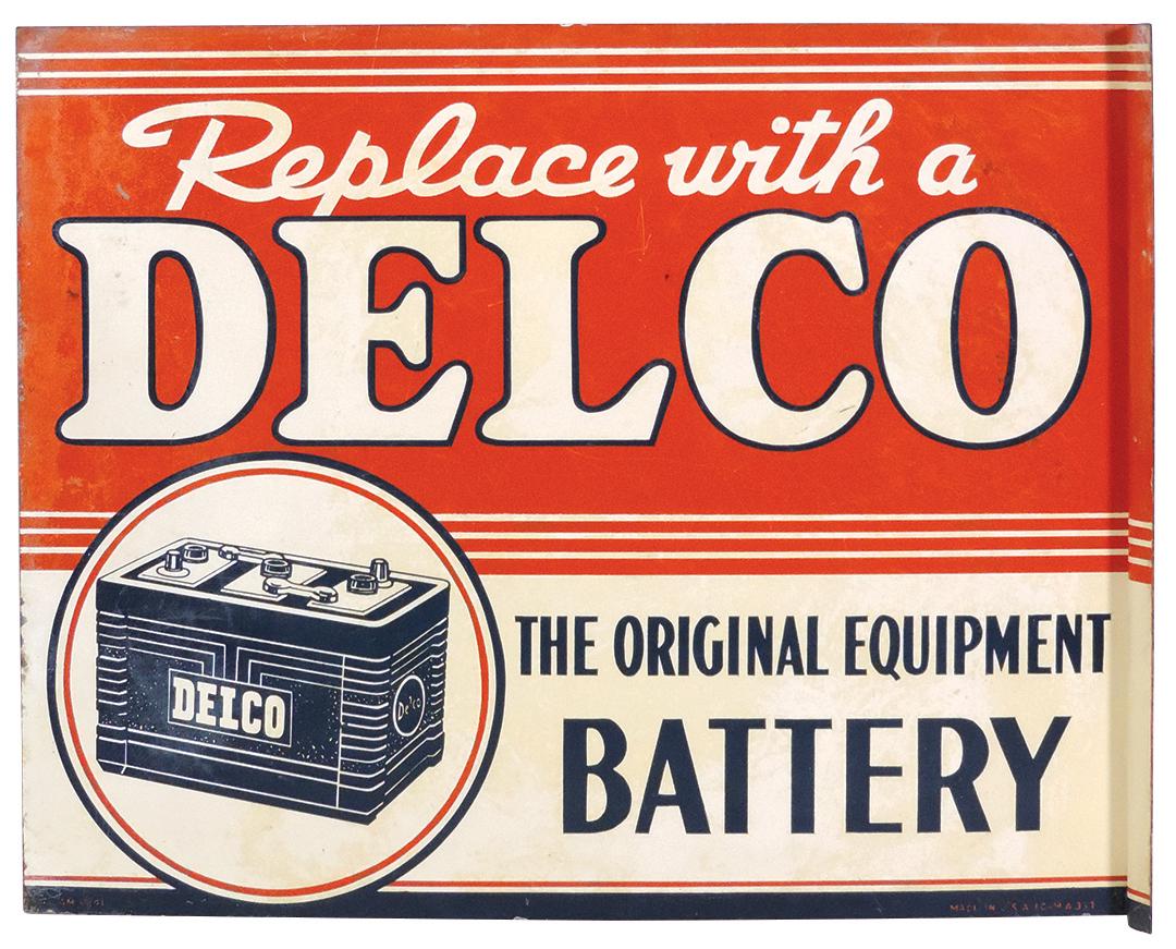 Automobilia Sign, Delco Battery, Replace w/a Delco, (1 of 2)