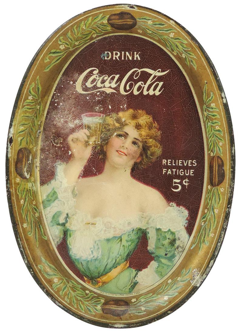 Coca-Cola Tip Tray, c.1907, Rare, "Drink Coca-Cola (1 of 1)