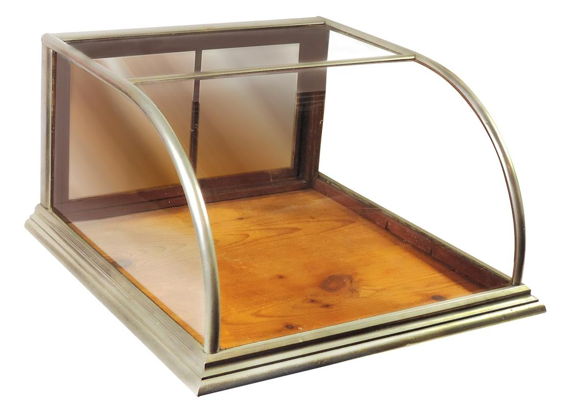 Display Case, German Silver & oak countertop w/curved (1 of 1)