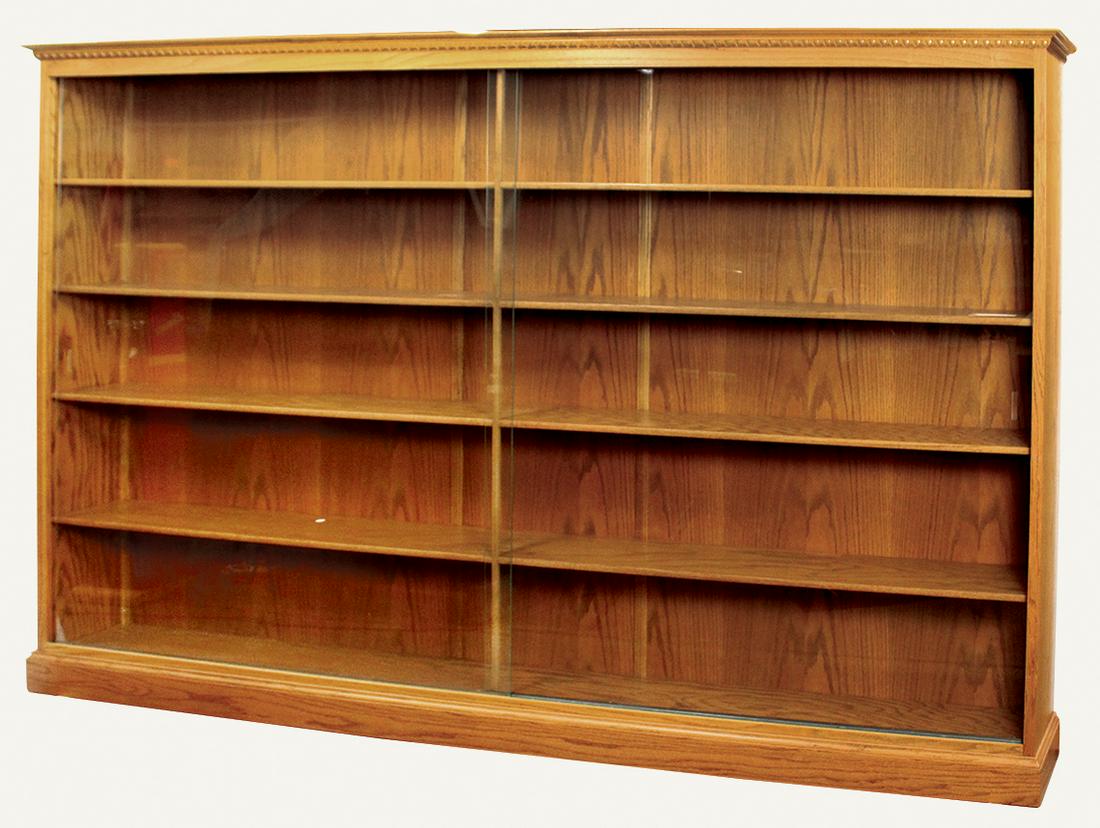 Display Cabinet, oak wall unit w/5 fixed shelves & 2 (1 of 1)