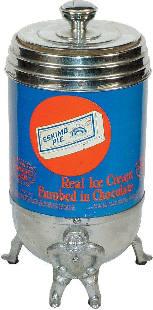 915 Eskimo Pie countertop cooler, 3 Eskimos form feet,