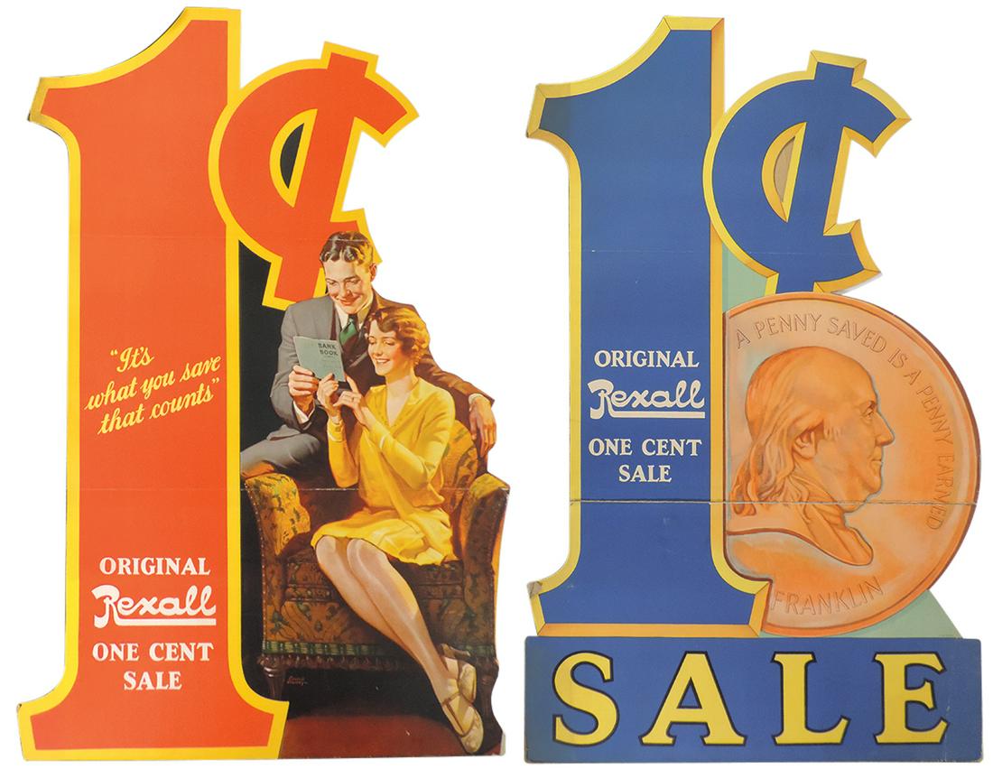Drug Store Advertising Banners (2), Rexall One Cent (1 of 1)
