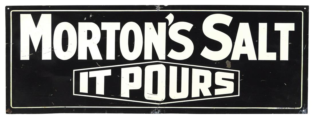 Country Store Sign, "Morton's Salt-It Pours", 2-sided (1 of 2)