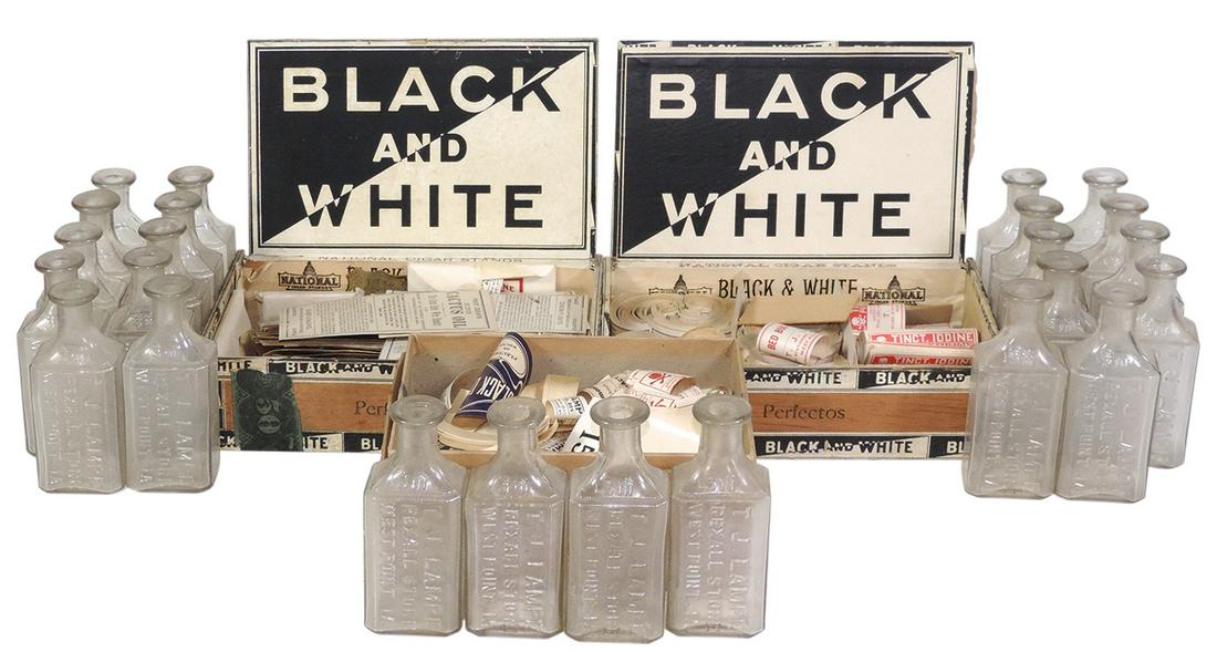 Drug Store Bottles & Labels, 24 embossed bottles for (1 of 1)