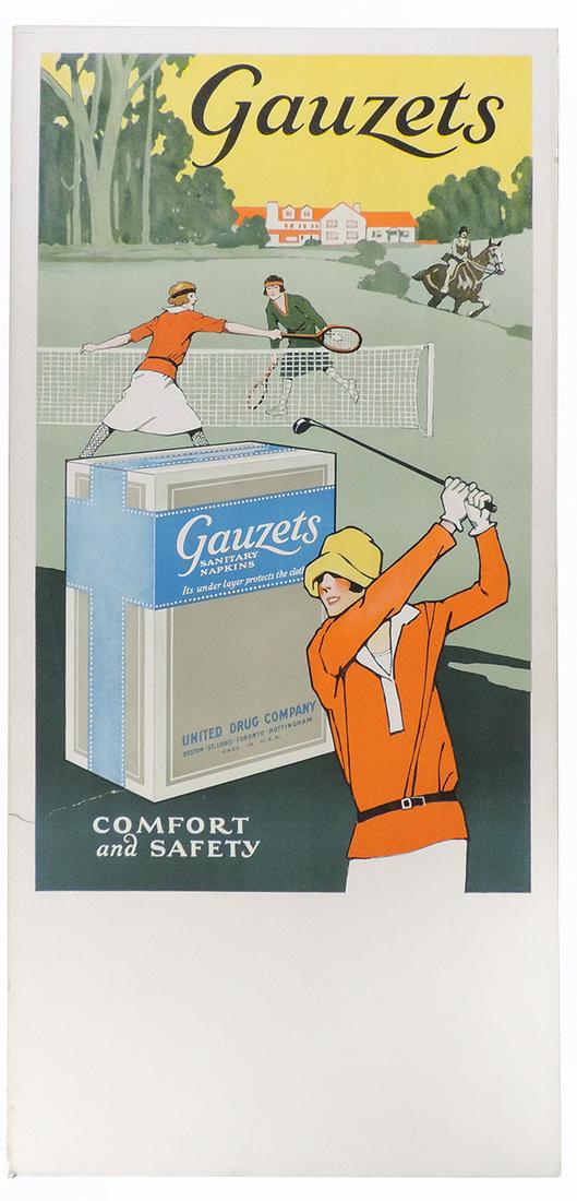 Drug Store "Sanitary Napkins" Window Poster, (1 of 1)