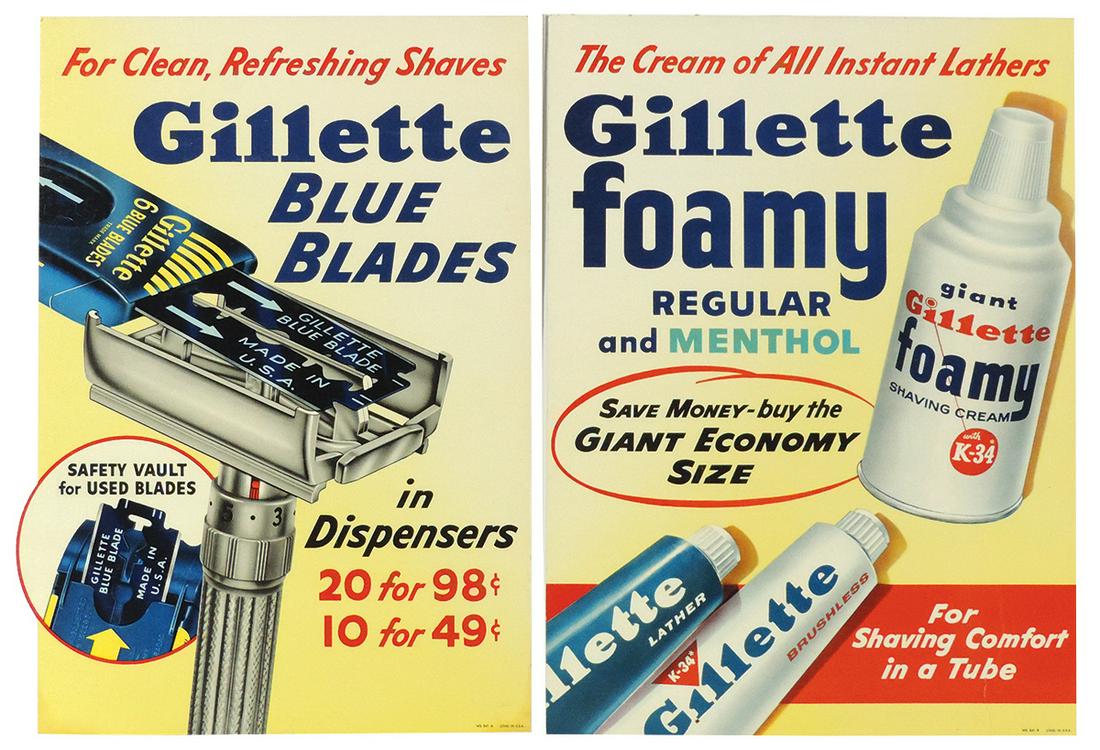 Drug Store Signs (2), Gillette Blue Blades diecut & (1 of 1)