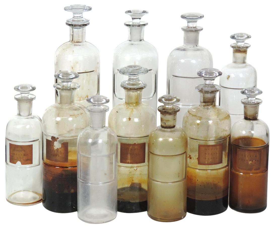 Apothecary Glass Jars (11), all w/recessed fields for (1 of 1)