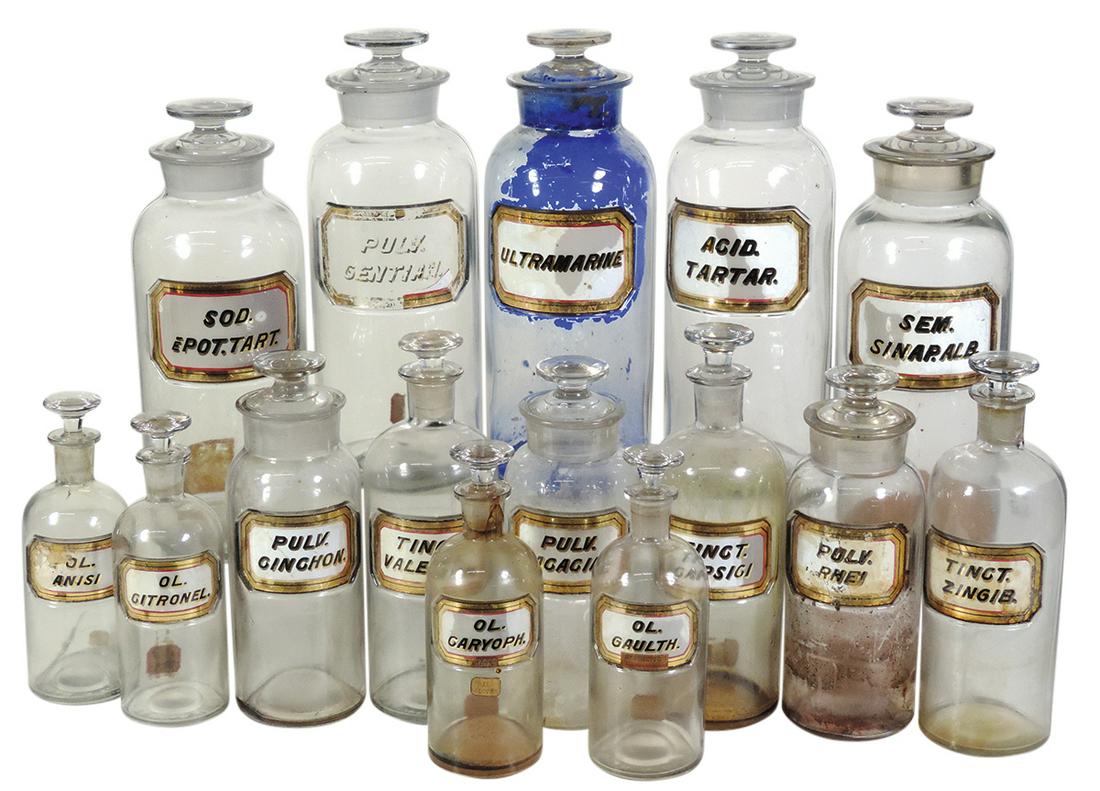 Apothecary Bottles & Jars (26), LUG bottles w/gilt (1 of 1)