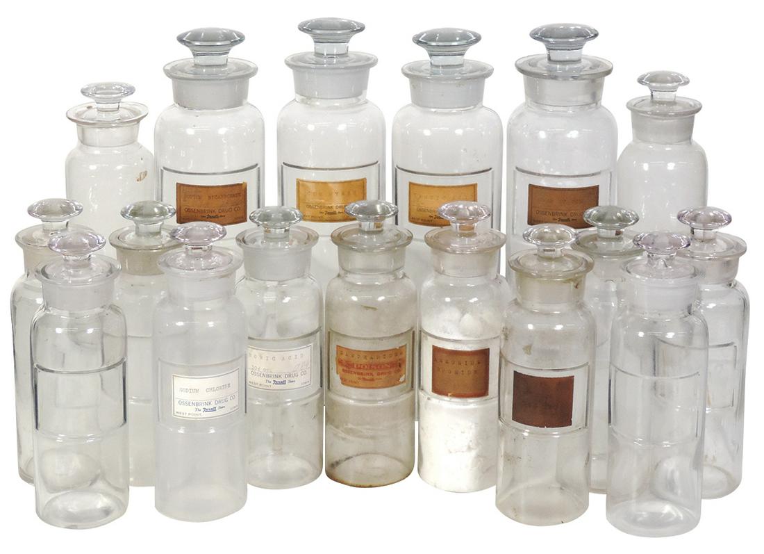 Apothecary Jars (17), most w/embossed recessed fields (1 of 1)