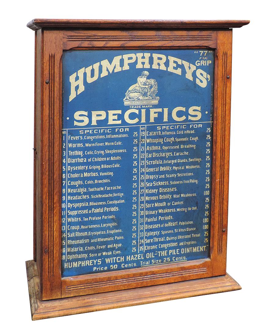 Patent Medicines Humphreys' Specifics Cabinet, oak (1 of 3)