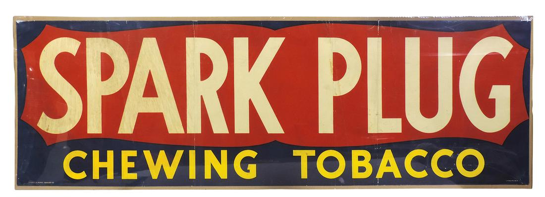Tobacciana Advertising Banner for Spark Plug Chewing (1 of 1)