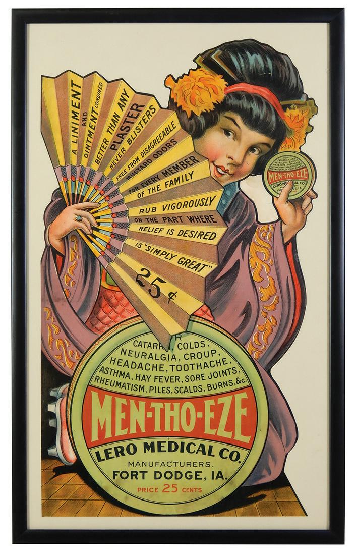 Drug Store Sign, Men-Tho-Eze, mfgd in Fort Dodge, Iowa, (1 of 1)