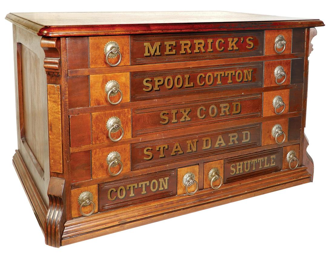Country Store Spool Cabinet, Merrick's Spool Cotton (1 of 1)