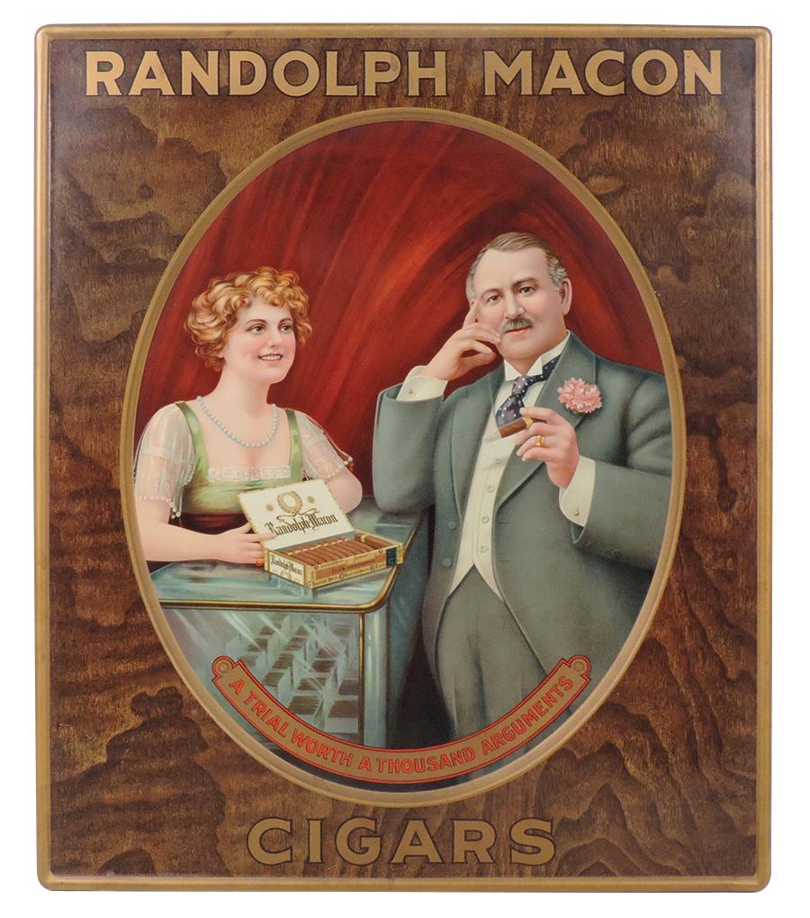 Tobacciana Sign, Randolph Macon Cigars-A Trial Worth A (1 of 1)