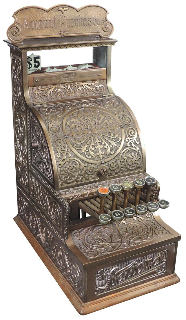 National Cash Register, Model #12, cast brass w/correct (1 of 4)