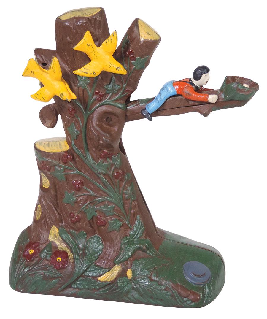 Mechanical Bank, "Boy Robbing Nest", mfgd by J. & E. (1 of 3)